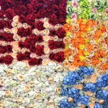 Wedding Dahlia row flower hydrangea rose row Arch flower Catwalk flower road lead flower Wedding props supplies