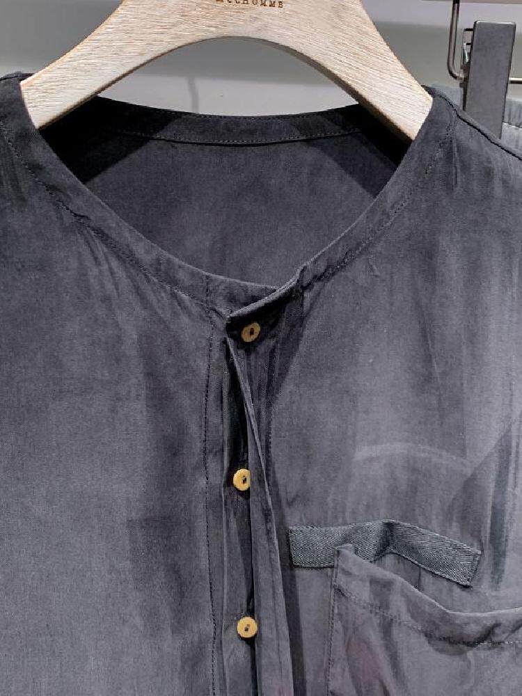 mcchomme天丝垂感短袖衬衫