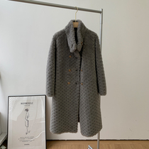 Net red new sheep shearing fur coat womens mid-length over-the-knee thickened temperament young fur coat