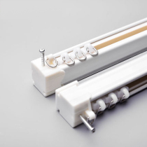 Yuguo soft Chinese silent aluminum alloy track straight rail curtain rod nano slide rail single and double rail Roman Rod