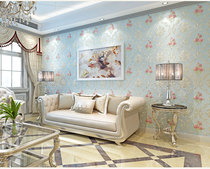 European-style non-woven wallpaper 3D three-dimensional relief warm pastoral bedroom wedding room living room TV background wall paper