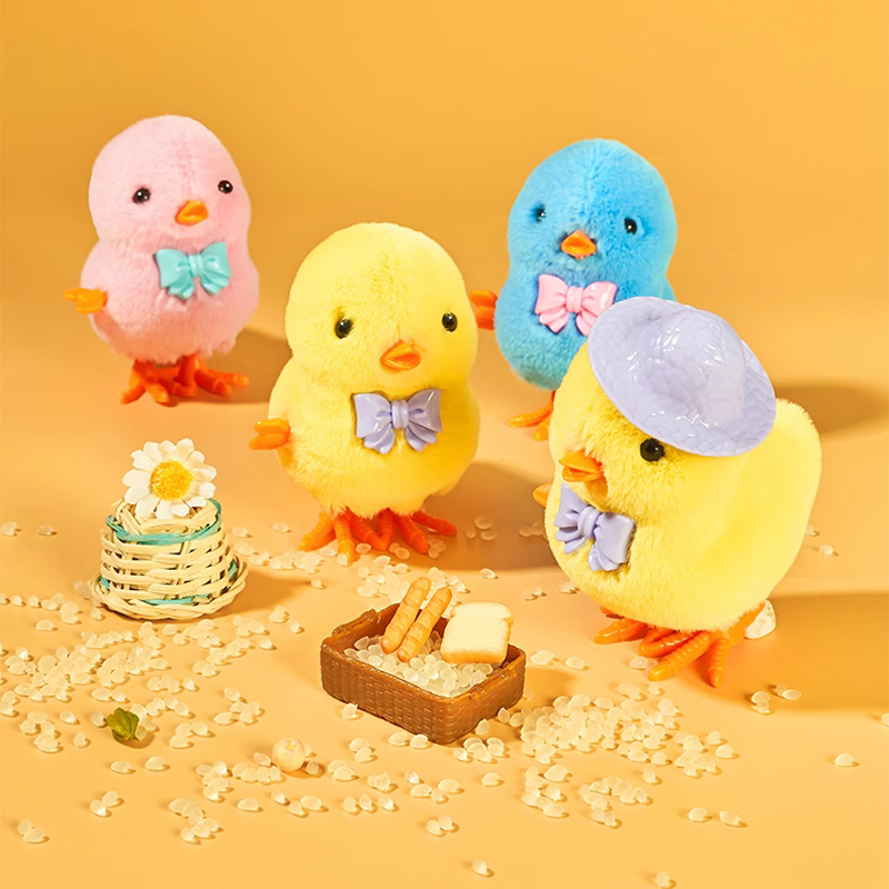 Baby toy small chicken will move emulation small yellow chicken child jumping chicken 1-2-year-old 3 baby upper chain clockwork male girl-Taobao