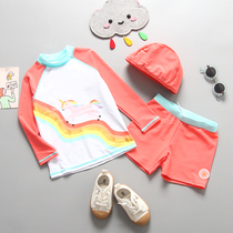 South Korea S Unicorn Unicorn Child Sunbathing Suit Girl Woman Treasure Beach Long Sleeve Split Rainbow Surf Suit Suit