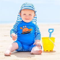 Han Van Fresh Children Swimsuit Boy Cartoon Striped Split Swimsuit Baby Baby Sunscreen Surf Suit Suit