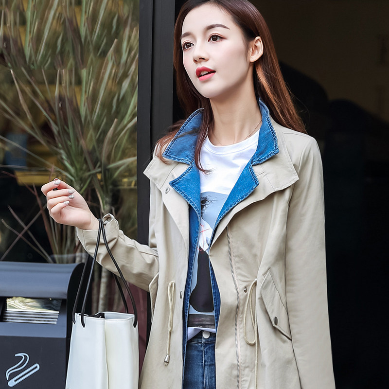 秋冬韩版防风衣女棉立方2018新款春装女装中长款气质淑女学生外套_7折