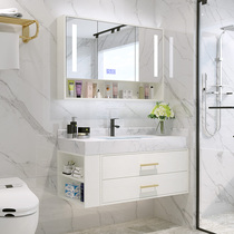 Marble Intelligent Bath Room Cabinet Combination Brief About Small Family Type Hung Wall Type Wash Wash Face Pool Toilet Washbasin Cabinet
