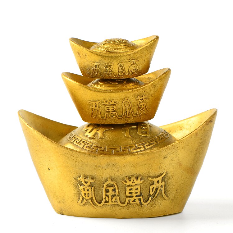 纯铜金元宝 招财旺财家居装饰工艺品小号摆件