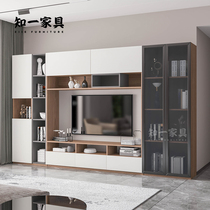 Customized overall combination TV wall cabinet modern minimalist living room in audiovisual and audiovisual cabinet background wall storage locker