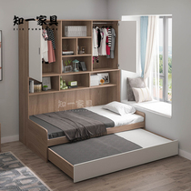 Customized upper and lower mother bed with storage side cabinet small household tatami wardrobe bed is simple 1 meter drawer pull bed