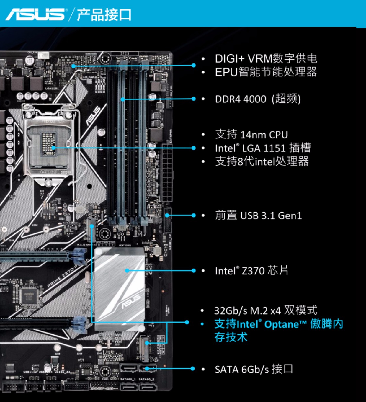 asus/华硕 prime z370-p台式机游戏电脑主板cpu支持1151针i7_7折现价