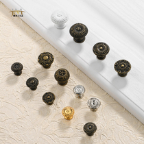 Antique small handle round handle alloy handle drawer handle mushroom handle mushroom handle single hole handle European wardrobe decoration