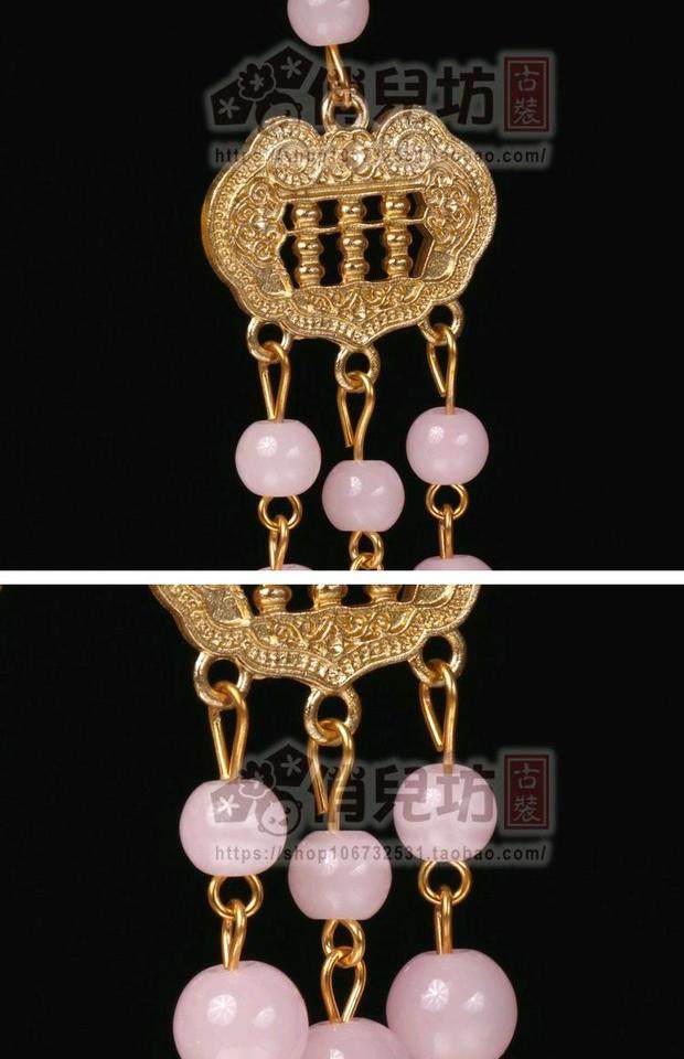 古装汉服仙女耳饰金玉珠饰品古典造型旗袍配饰勾儿童耳夹影楼新品