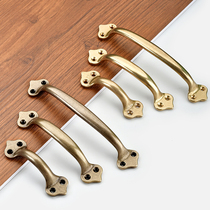 仿古纯铜拉手复古抽屉橱柜门把手窗户木门老式拉手提手明装免打孔