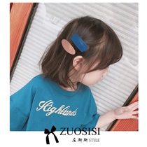 Korean childrens leather hairpin baby high-end niche headdress Little girl hair card Girl hair accessories