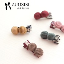 Korean girls Corduroy button hairpin Baby wool small hairpin Cute princess simple style quality hair ornaments