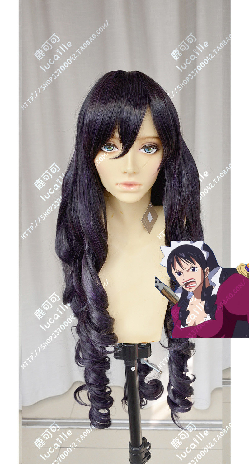 one piece baby 5 purple mix black 80cm curly style cospaly party