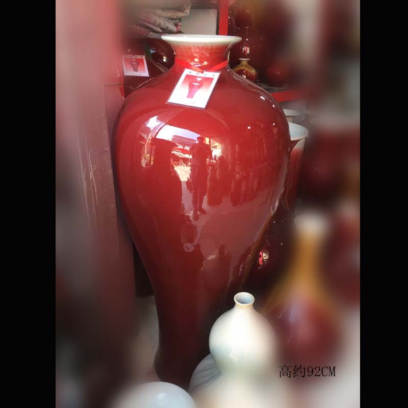 Jingdezhen high - grade large vases, 40, 50, 100 CM big hong mei vase LangHongMei bottles of high temperature porcelain