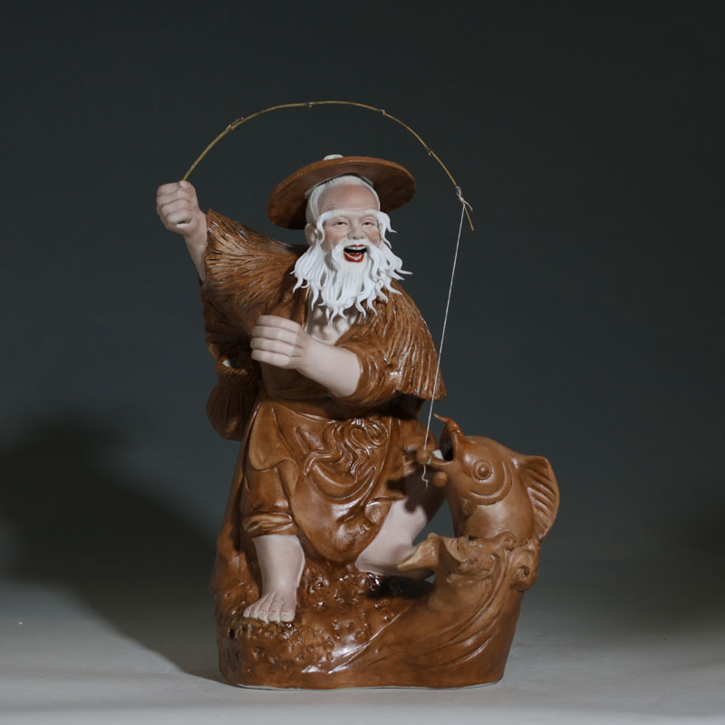 Jingdezhen porcelain from China character ornaments fishing man character ornaments from furnishing articles