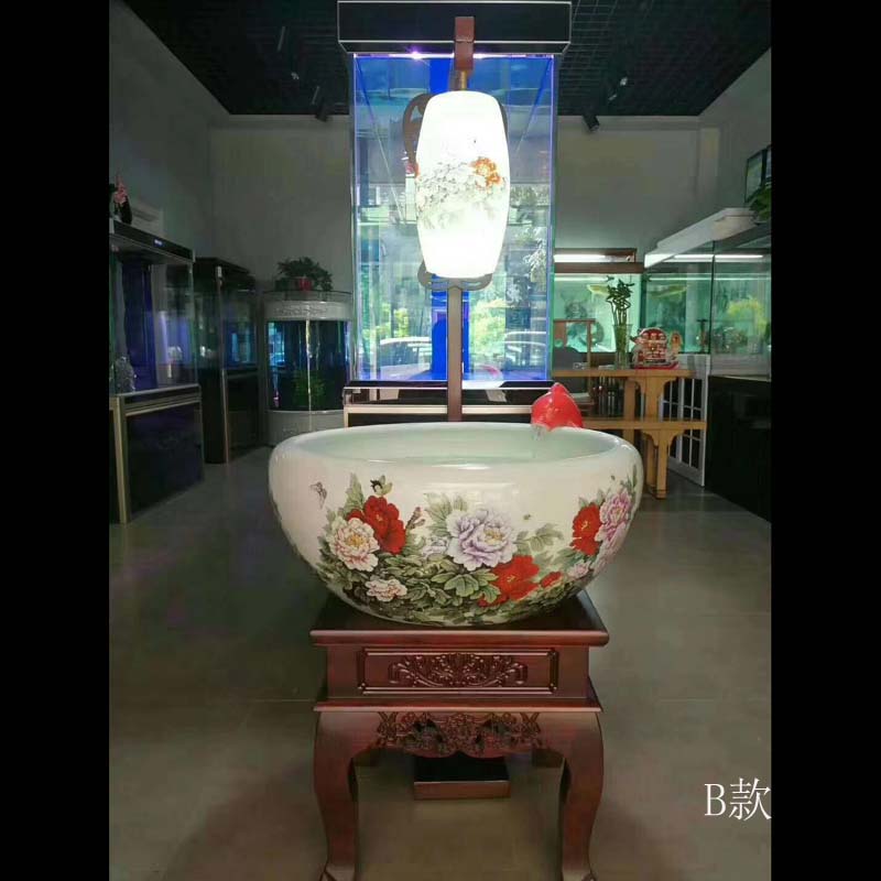 Jingdezhen blue and white peony the lantern fountain lettering and 55 cm65cm90cm humidifier tank in water