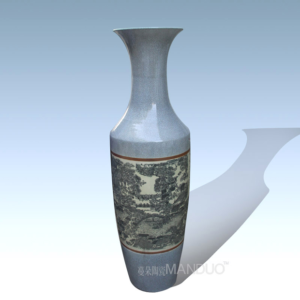 Jingdezhen qingming scroll landing big vase enterprise company opening taking gifts gate vase