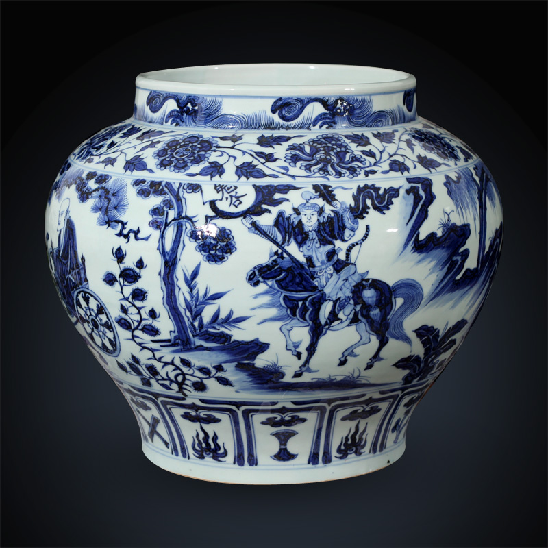 Jingdezhen high imitation of yuan blue and white guiguzi down to the bottom of the large pot of high - quality goods high imitation of the ancients yuan blue and white guiguzi as cans