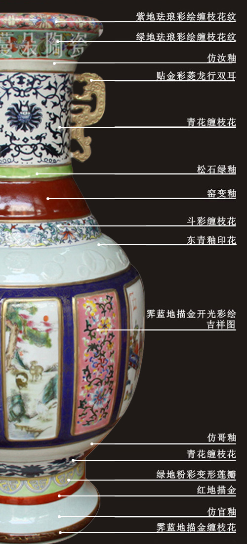 The Qing qianlong dynasty to the glaze color large bottle qianlong high - grade porcelain culture collect antique king palace porcelain porcelain