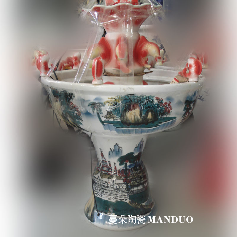 Fountain dry red carp porcelain jingdezhen Fountain fountains fish high porcelain Fountain humidifying fountains