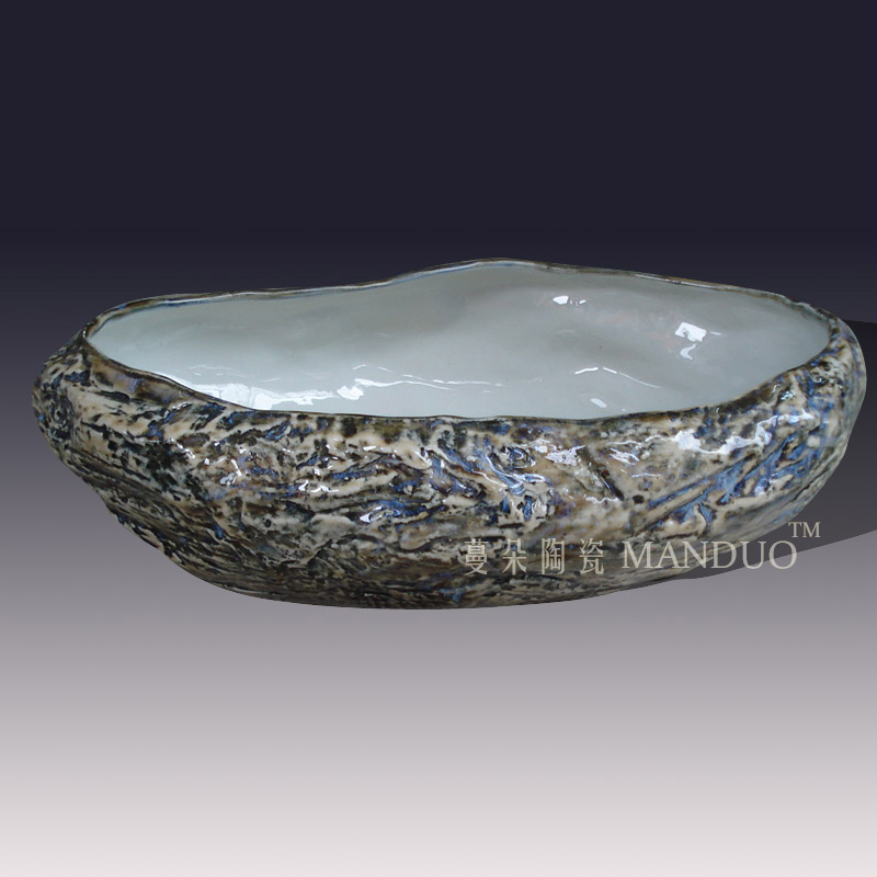 Imitation stone refers to ceramic porcelain vase fashion beautiful long oval refers to flower vase Imitation stone refers to basin