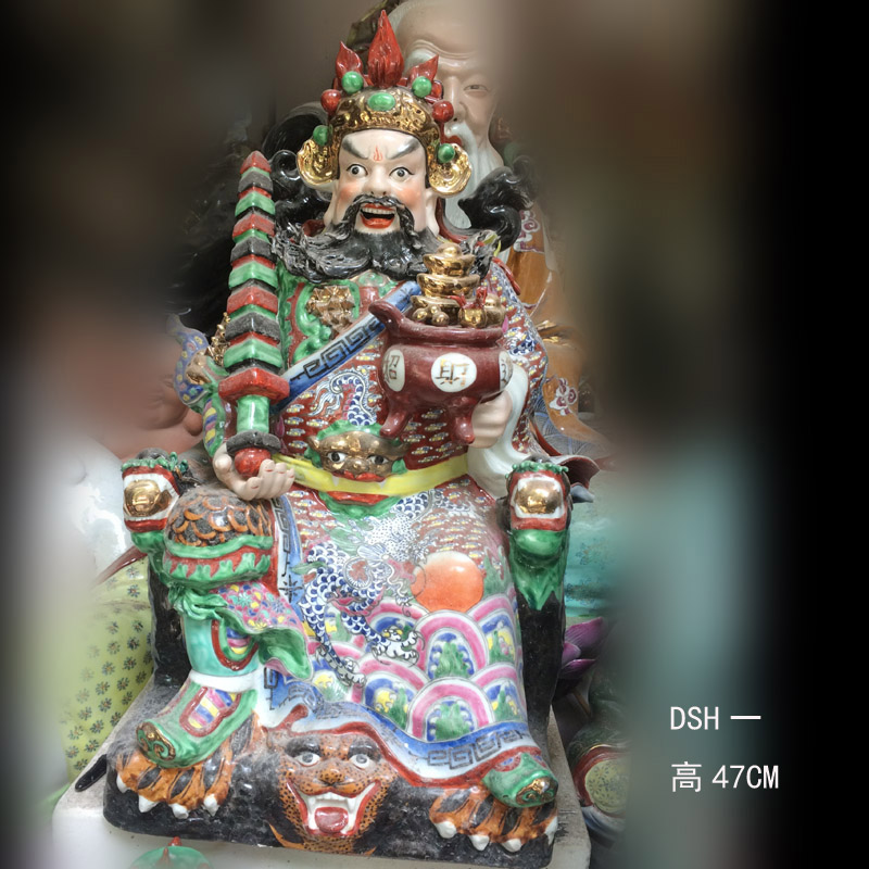 Jingdezhen manual pastel 52 cm gawain mammon 47-130 cm tall Zhao Gongming ceramic its porcelain furnishing articles