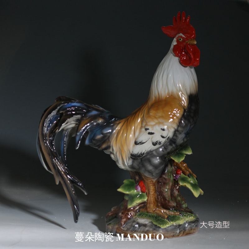 Jingdezhen porcelain coloured drawing or pattern rooster lifelike three - dimensional furnishing articles cockfighting porcelain porcelain rooster its