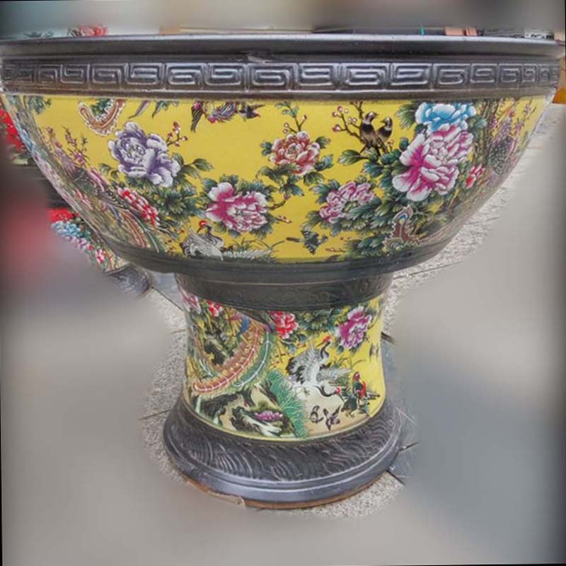 Ceramic garden VAT hand - made peony VAT China art is big tall strong China VAT