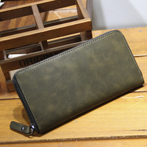 Retro long-style wallet Multi-location Fashion Phone Bag Mens Hand Grab Bag Casual Multifunction Zipped Hand Grip Bag