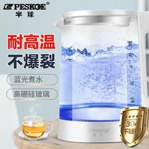 Hemisphere electric kettle high temperature resistant burning water high borosilicate glass home open kettle mute temperature-controlled 304 stainless steel