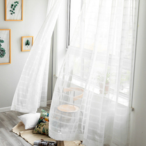 Curtain screen balcony white living room bedroom custom finished product simple modern partition decoration floating window white screen