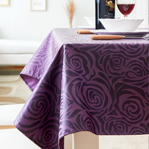 Qingku 3 fold waterproof and oil-proof disposable fabric table cloth jacquard rectangular coffee table tablecloth tablecloth