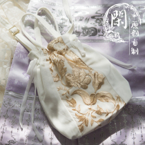 Idle Original China Ancient Wind Platinum Color Embroidery Flower Tangy Branches Autumn Winter Suede Cashmere Satchel Bag