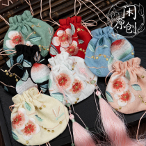 Two Seven New Year gifts Ancient wines Handmaid accessories Peach Blossom Double-sided Embroidered Flower Lady Pocketbook sachet finished product