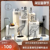 Eighteen paper cylindrical shelf Product display table Custom high and low creative decorative display window art display stand