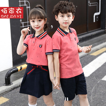 2021 new elementary school childrens school uniforms Summer class Childrens leisure sports suit Kindergarten Gardena summer clothing short sleeves