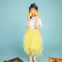 Miss Sunny original childrens short-sleeved shirt 2021 summer New Girls White Shirt Little girl cotton shirt