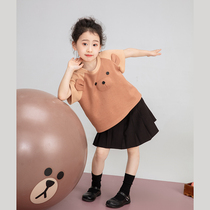 Miss Sunny original girl bear print T-shirt 2021 summer new cute short-sleeved Korean style top