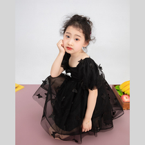 Miss Sunny Original Girls Butterfly Print Mesh Black Dress 2021 Summer Childrens Skirt Girls Clothes