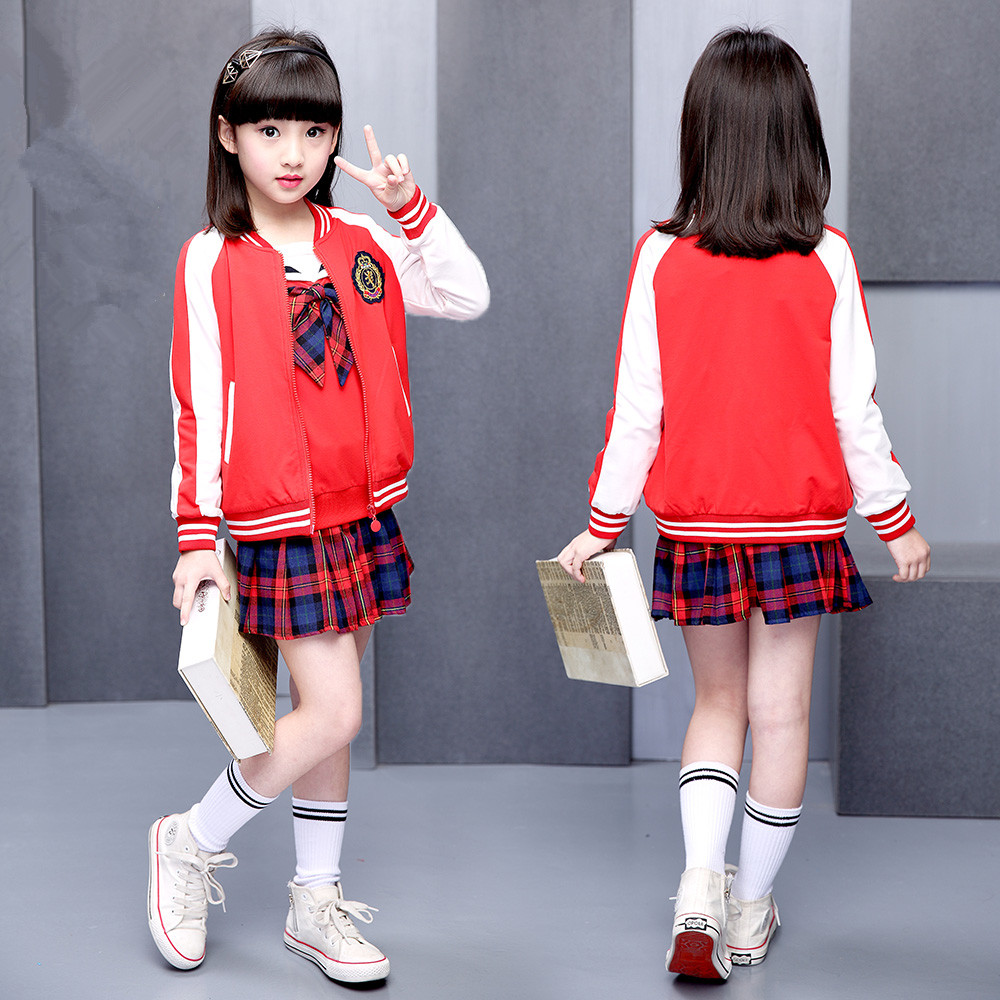2017春秋新款幼儿园园服校服套装小学生班服学院风韩国女儿童短裙