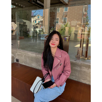 CC fur Kawasaki locomotive clothing leather new imported sheep leather jacket short suit jacket women Autumn