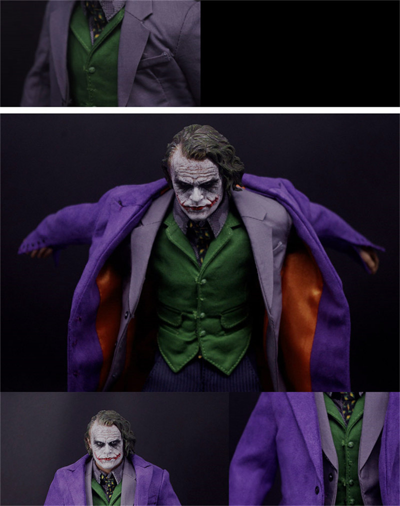 1/6 蝙蝠侠 joker 新版小丑大衣西服套装 送手套手金链 dx01 dx11