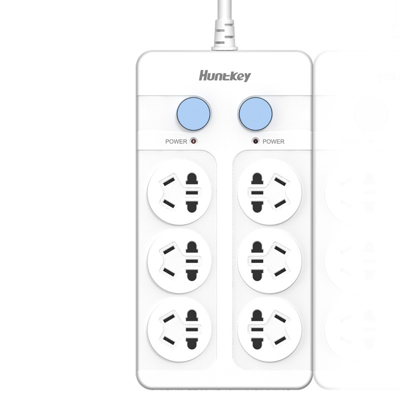 航嘉插排 6插位插线板1.8米接线板双控开关排插拖线板大白SM602产品展示图3