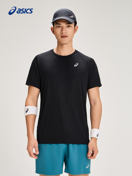 ASICS 남자 스포츠 티셔츠 라운드 목 반사 인쇄 패션 편안한 통기성 달리기 스포츠 짧은 슬리브 ASICS 남자 스포츠 티셔츠 라운드 목 반사 인쇄 패션 편안한 통기성 달리기 스포츠 짧은 슬리브
