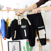 Boys suit spring and autumn childrens clothing childrens clothing childrens male foreign high collar two-piece boy handsome tide