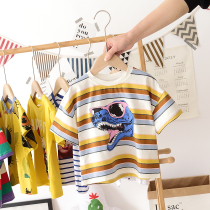 7 28 shirt summer children short sleeve male baby striped summer cotton 2021 new summer half sleeve men