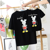 Childrens clothing boys parent-child clothes T-shirt summer Net red mother and child short sleeve shirt a family of three mother womens Mouse T-shirt
